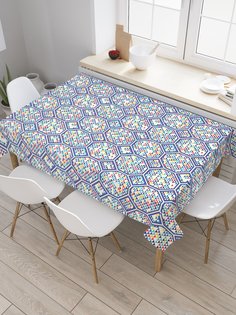 Скатерть прямоугольная JoyArty "Треугольная мозаика в формах" из оксфорда, 120x145 см