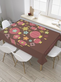 Скатерть прямоугольная JoyArty "Японские фонарики" из оксфорда, 120x145 см