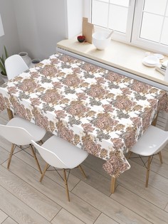 Скатерть прямоугольная JoyArty на кухонный стол "Букет ретро роз" из оксфорда, 180x145 см