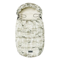 Конверт зимний меховой AMAROBABY Snowy Baby Олени бежевый 105 см