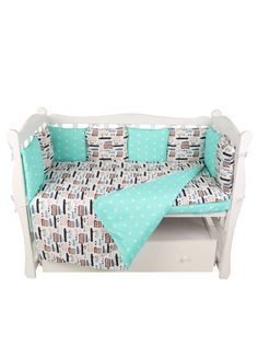 Бортик в кроватку AmaroBaby Трасса, бязь, 12 предметов