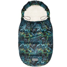 Конверт зимний меховой AMAROBABY Snowy Baby Тропики черный 105 см