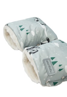 Муфты на ручку коляски AMAROBABY Snowy Travel Пингвины, серый