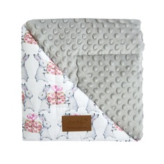 Плед AmaroBaby РАСТЕМ ВМЕСТЕ 96х87 хлопок/minky Подарочек, серый AMARO-62RV-PoS