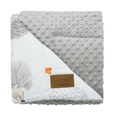 Плед AmaroBaby РАСТЕМ ВМЕСТЕ 96х87 хлопок/minky Крошка Eжик, серый AMARO-62RV-KE