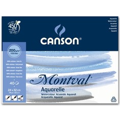Canson Альбом для акварели Montval CANSON, 200г/м2, 24х32см, Фин склейка 40 листов