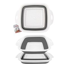 Дуршлаг Unigood складной бело-серый 29 х 22 х 8,5 см