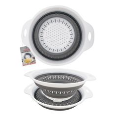 Дуршлаг Unigood складной бело-серый 20 х 24,5 х 8,5 см