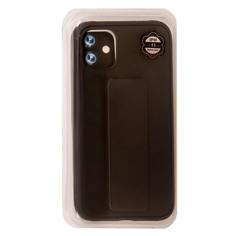 Чехол подставка с магнитом для Apple iPhone 11 матовый силикон, черный Rocknparts