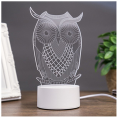 Светильник "Большой филин" LED RGB от сети 10х12х21,4см Risalux