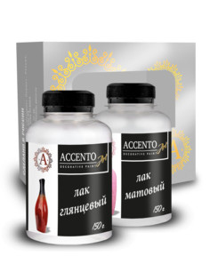 Набор № 3 Лак акриловый глянцевый 0,15кг и Лак акрилов матовый 0,15кг ТМ AccentO ART 31978