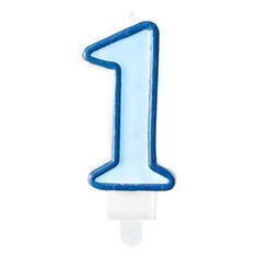 Свеча праздничная Party Deco 1 голубая