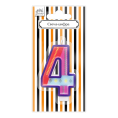 Свеча-цифра праздничная Fiolento Friendly birthday 4
