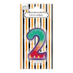 Свеча-цифра праздничная Fiolento Friendly birthday 2