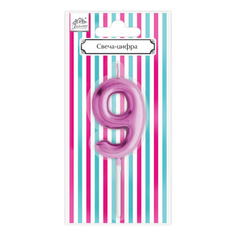 Свеча-цифра праздничная Fiolento Friendly birthday 9