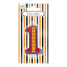 Свеча-цифра праздничная Fiolento Friendly birthday 1