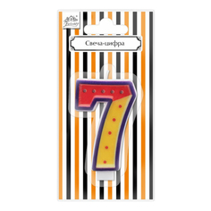 Свеча-цифра праздничная Fiolento Friendly birthday 7
