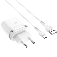 Сетевое зарядное устройство Hoco C12Qa, 1xUSB, 3 A, white