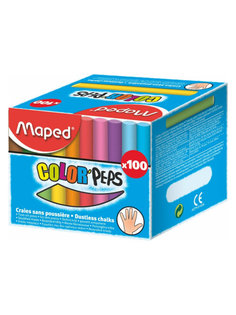 Мелки цветные MAPED COLORPEPS, круглый, 10 цветов, 100 штук в упак.