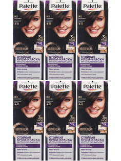Крем-краска для волос Palette, N3 каштановый, 6 шт
