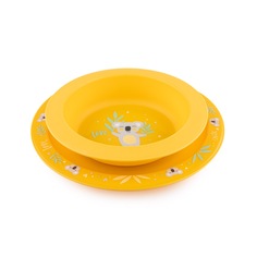Набор посуды Canpol Babies Exotic Animal, 2 элемента, желтый, 4+ мес, 56/523_yel