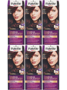 Крем-краска для волос Palette, RF3 красный гранат, 6 шт
