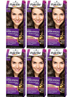 Крем-краска для волос Palette, WN3 Золотистый кофе, 6 шт