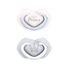 Пустышка симметричная силиконовая Canpol Babies Royal Baby 6-18м,2 шт.,голубой,22/651_blu
