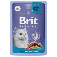 Влажный корм для кошек Brit Premium, перепелка в желе 14 шт х 85 гр Brit*