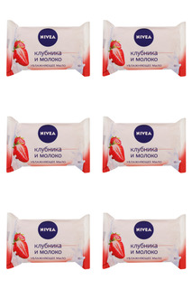 Мыло-уход Nivea Клубника и Молоко, 90гр., 6 шт