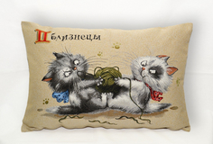 Наволочка Декоративная Гобеленовая 45х63 "Котята Близнецы" Студия Текстильного Дизайна