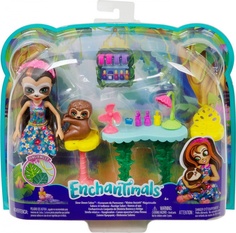 Кукла Mattel Enchantimals Салон красоты Сэлы Ленни с 2 зверюшками и аксессуарами