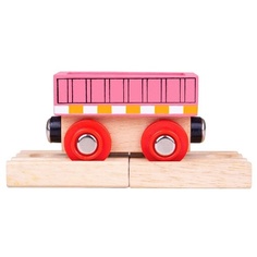Игрушка Bigjigs Toys Розовый вагон дополнение к железным дорогам BJT484