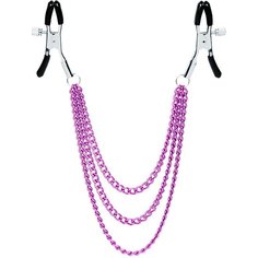 Оригинальные зажимы на соски с тройной розовой цепочкой Bior toys