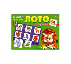 Игра настольная, Лото пластиковое 36 фишек, В Мире Животных Рыжий кот