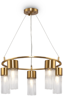 Подвесная люстра с кольцом 5 плафонов латунь Freya Esala FR5050PL-05BS