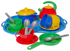 Набор игрушечной посуды Маринка № 7 с подносом, 16 предметов ТехноК