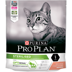 Сухой корм для кошек PRO PLAN Sterilised, лосось, 8шт, 400гр