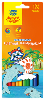 Карандаши цветные Мульти-Пульти Енот в Карибском море акварельные 12 цветов