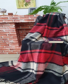 Плед шерстяной Ярослав в клетку, плотность 310 гр.м2