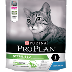 Сухой корм для кошек PRO PLAN Sterilised, кролик, 8шт, 400гр