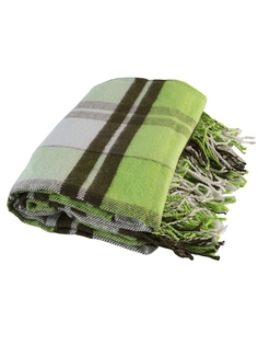 Плед хлопковый Ярослав салатовая клетка, плотность 310 гр.м2