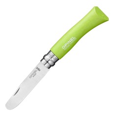 Нож Opinel №7 My First Opinel, закругленное острие, нержавеющая сталь, зеленый, блистер