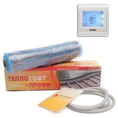 Теплый пол нагревательный мат Теплософт Профи 7 м2 1050 Вт с сенсорным терморегулятором