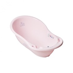 Ванночка пластиковая детская Tega Кролики со сливом и термометром цв. розовый, УТ0007092