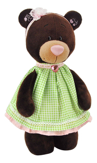 Мягкая игрушка Orange Toys Медведь milk стоячая в платье в клеточку 30 см М5051/30