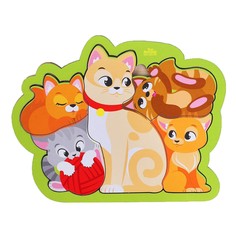 Головоломка пазл "Кошка с котятами" Лесная мастерская