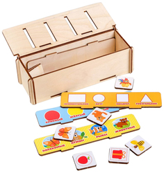 Сортер "Ассоциации". 4 карточки, 16 фишек Лесная мастерская