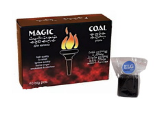 Уголь кадильный древесный в упаковке 400гр 40шт (30х25х20) + кубик угля ELG