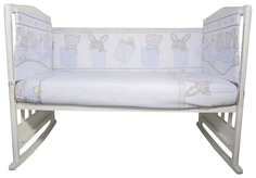 BAMBOLA Бортик защитный 40х360 см Кармашки Бязь Голубой Bamboola